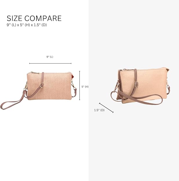 Straw Crossbody/Wrislet/Clutch-Black