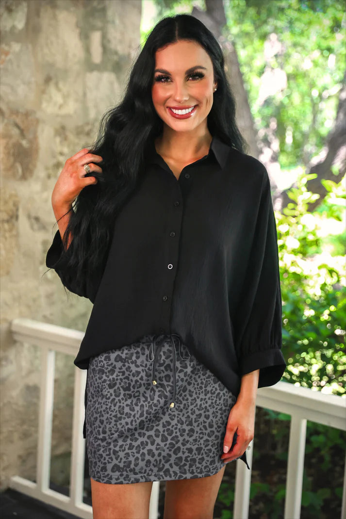 Sloan Button Up-Black-Arrives July