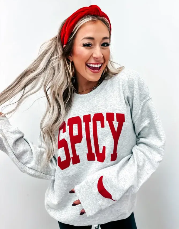 Pre-Order: Spicy Ash Gray Graphic Crewneck - Final Sale