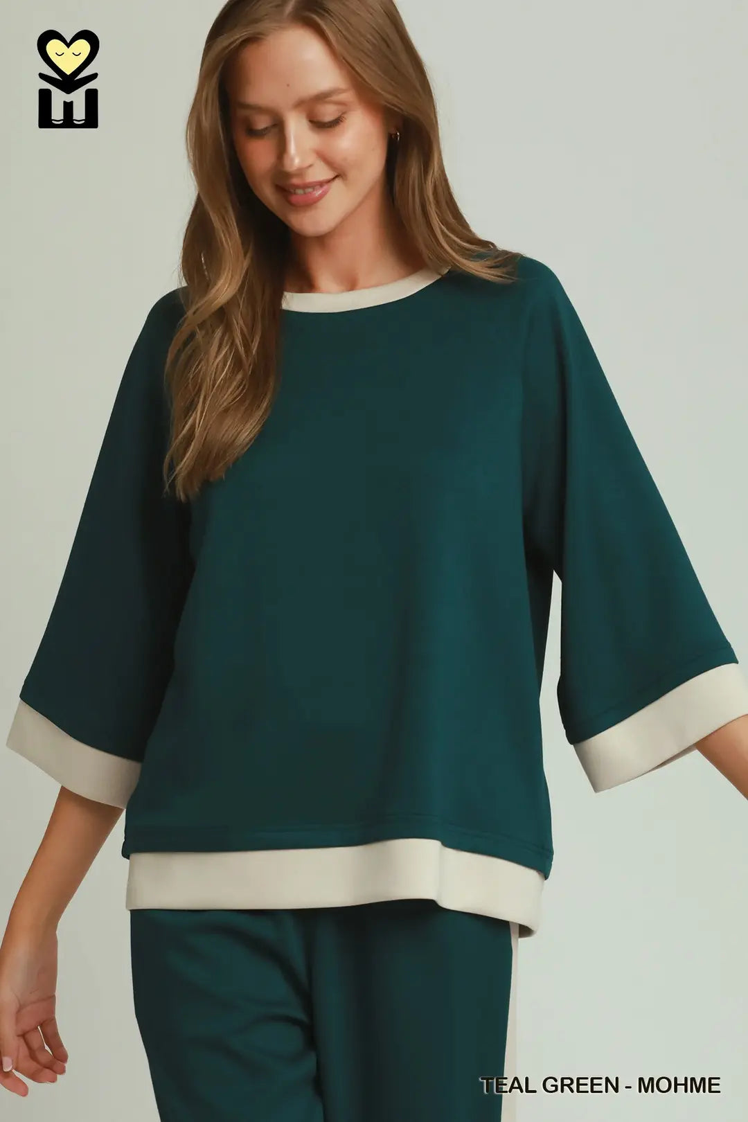 Color Block Side Stripe Set-Two Color Options-Chocolate and Teal