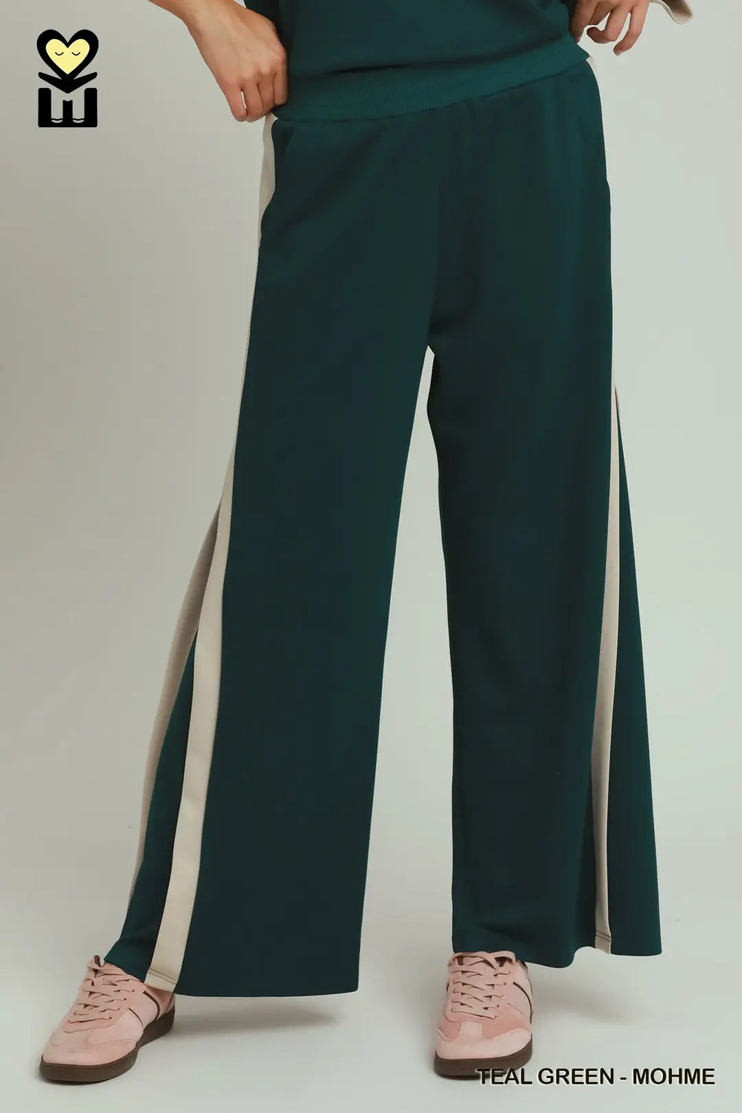 Color Block Side Stripe Set-Two Color Options-Chocolate and Teal
