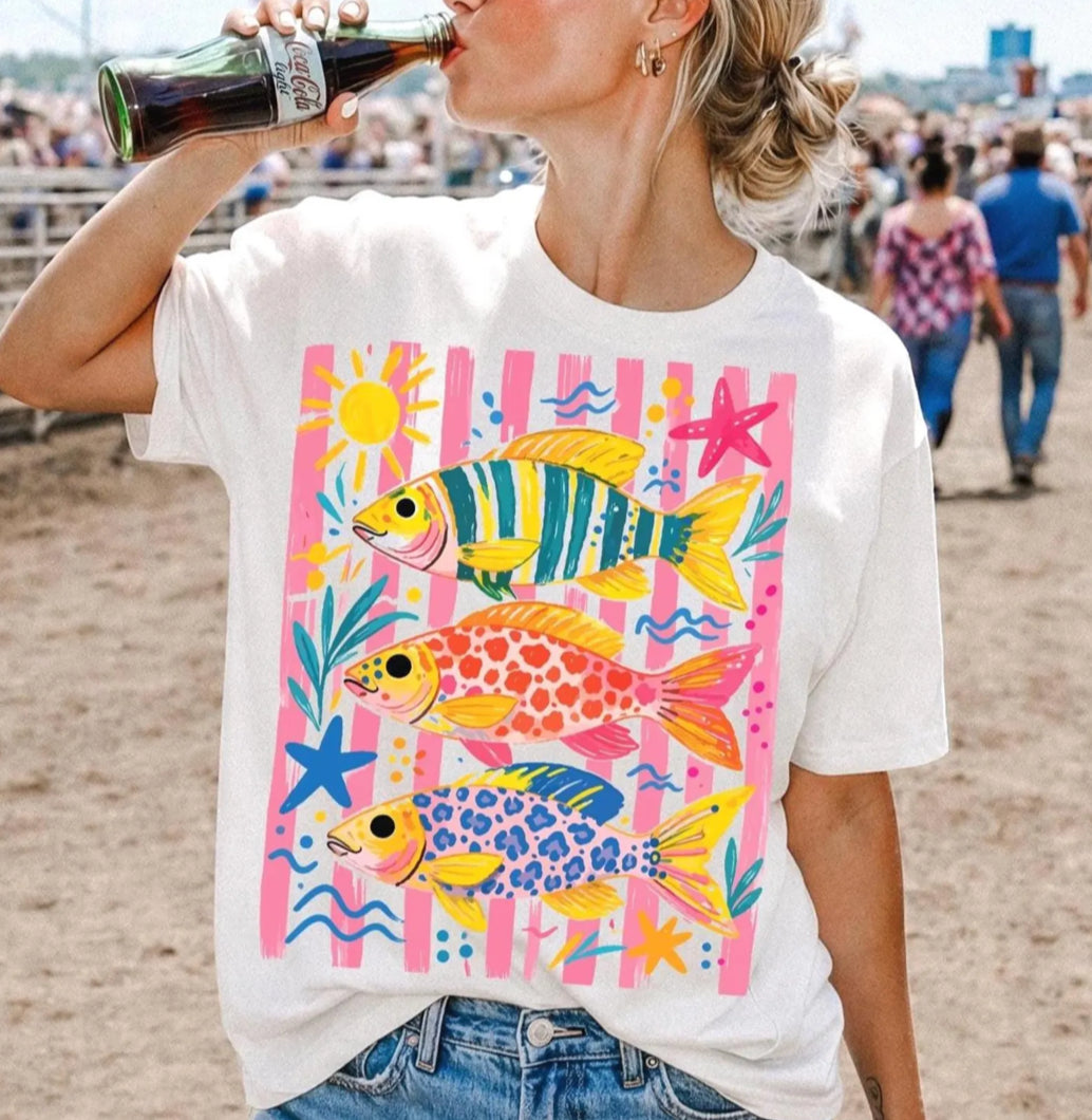 Preppy Trout-White Tee