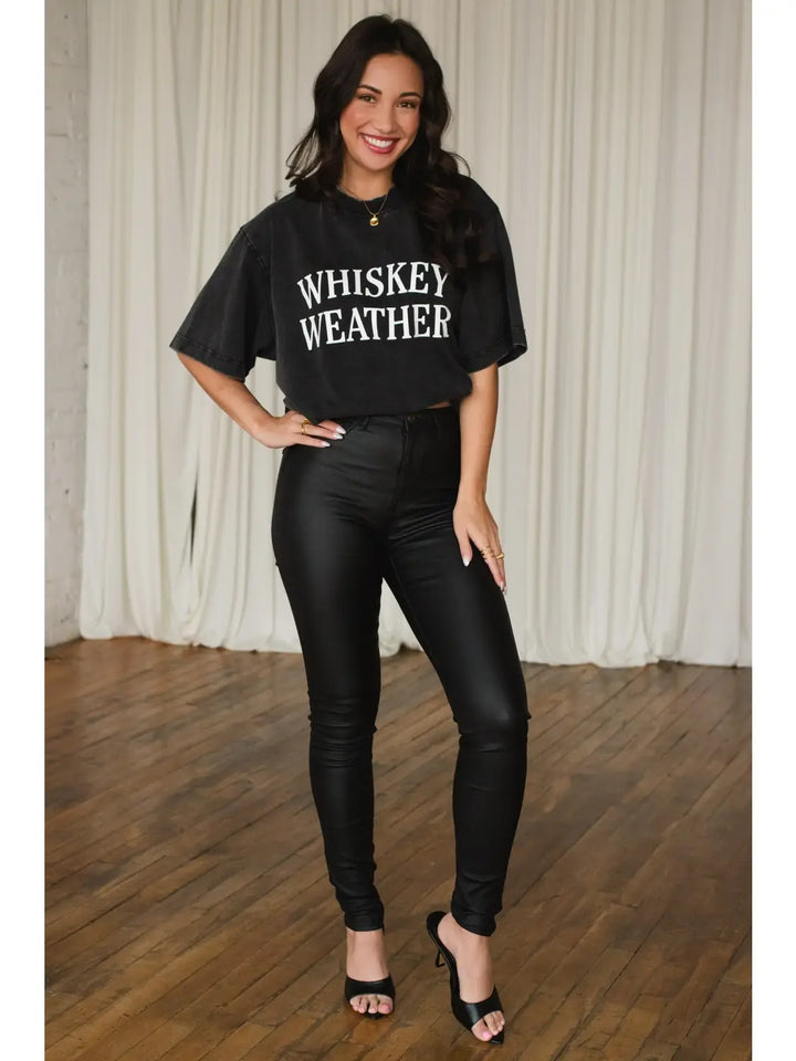 Whiskey Weather Tee-Washed Black