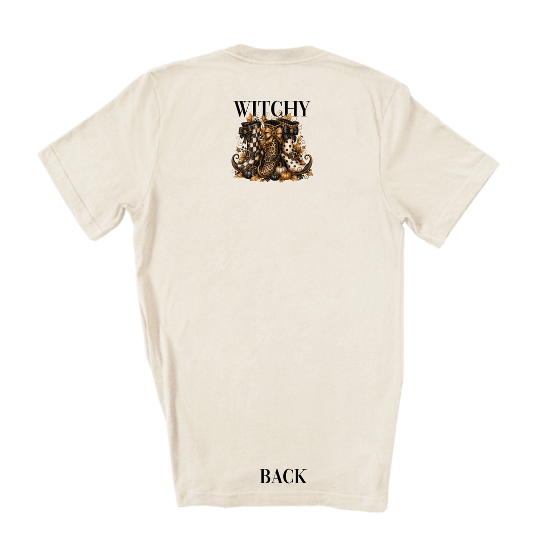 Witchy Rhinestone Tee-Natural