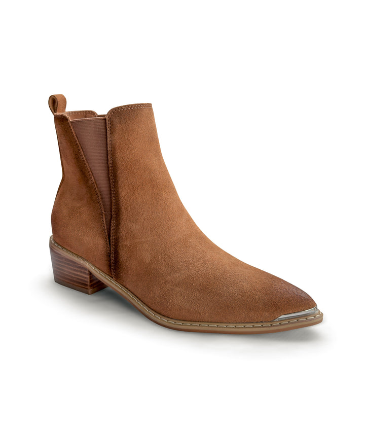 Wylie Suede Ankle Boot in Tan