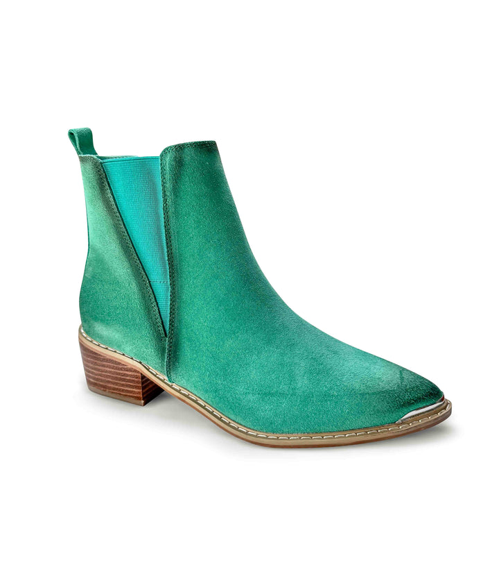 Wylie Suede Ankle Boot in Teal