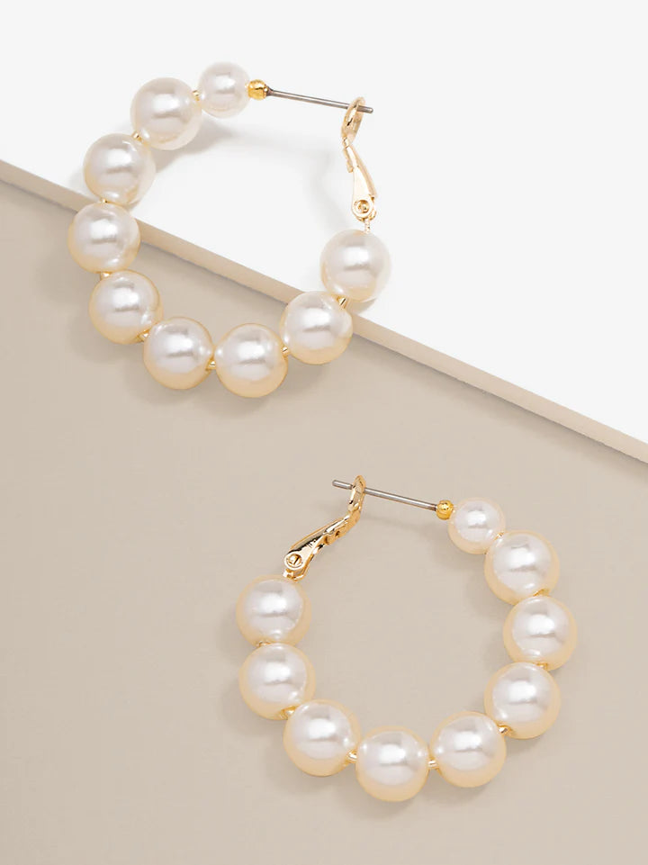 Chunky Pearl Hoop Earring