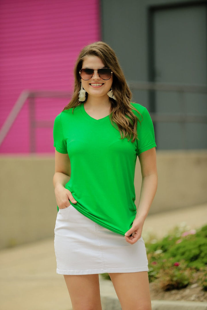 V-Neck Tee - 8 Colors - Available S-3X - Final Sale